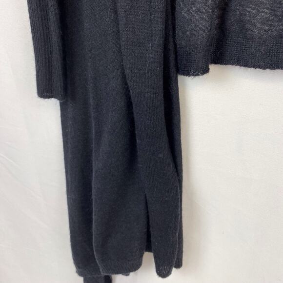 ALLSAINTS Black Merino Wool Alpaca Blend Asymmetrical Sweater Cardigan Size S - Picture 5 of 8